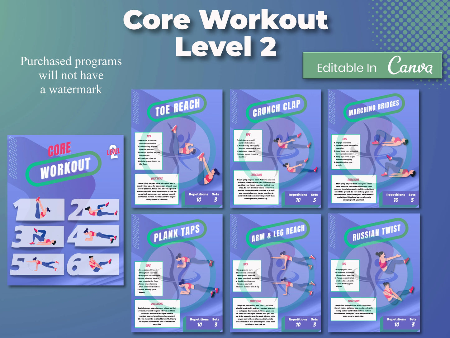 54 Exercise Workout Program With Exercise Progression