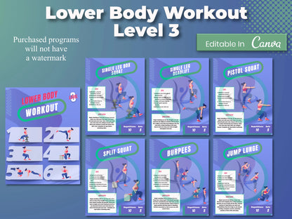 54 Exercise Workout Program With Exercise Progression